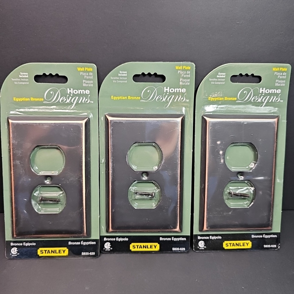 Stanley S835-629 Wall Plate Egyptian Bronze 3 Packs Electrical Outlet Cover CN